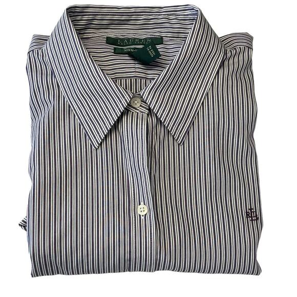 Lauren Ralph Lauren Men Size XL Non Iron Office Button Up Striped Long Sleeves - Picture 1 of 10